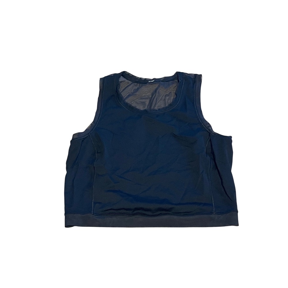 Lululemon‎ Black Mesh Crop Tank Top Athletic Workout Shirt Size 4 I09